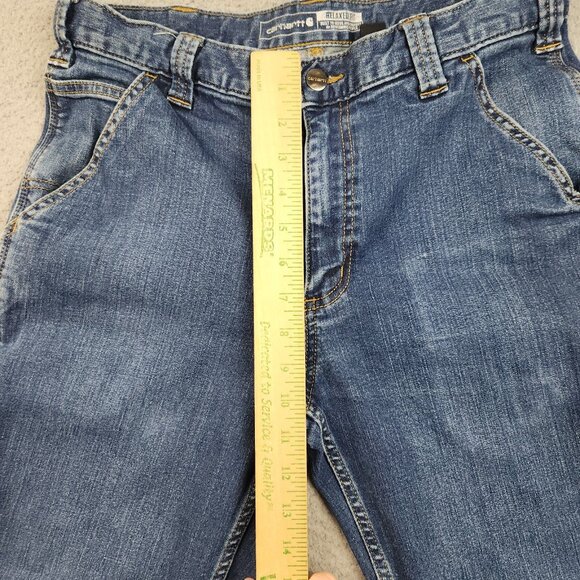 Carhartt Jeans Mens 32x34 Blue Relaxed Denim Straight Rugged Flex Workwear Pants - Picture 7 of 14